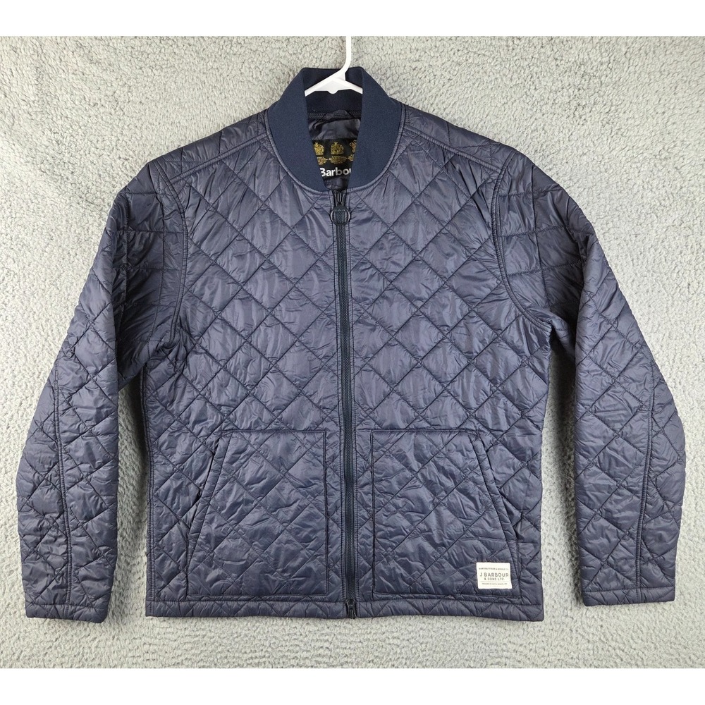 Barbour Chore‎ Quilted Jacket Mens M Blue Country Full Zip